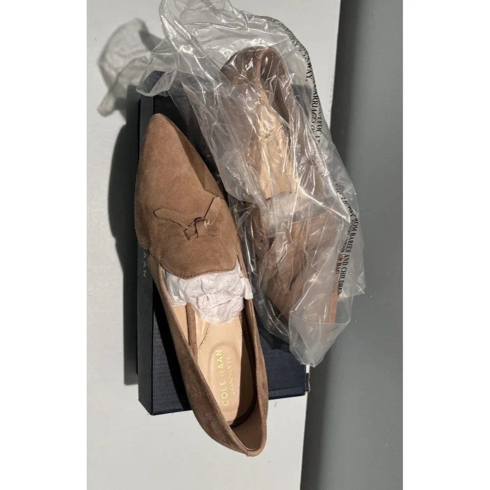 NWB COLE HAAN sz 8 Viola Skimmer Brown Suede Leather Flats